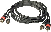 JBSYSTEMS 1m audio cable 2xRCA gold + 2xRCA gold