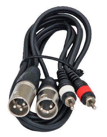 JBSYSTEMS 1,5m audio cable 2xRCA gold + 2x XLR male